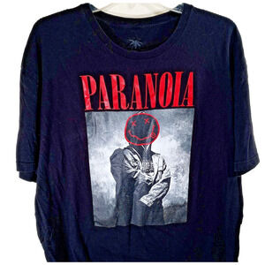Stoned Paranoia T-Shirt X-Large Black Paradise Lost Goth Emoji Head
